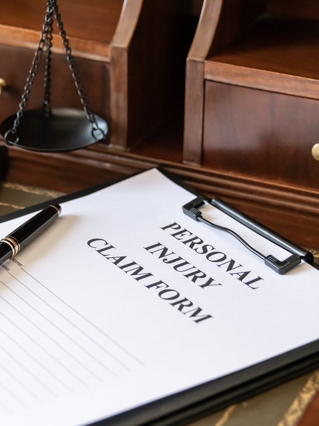 Legal document on clipboard