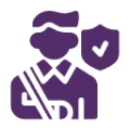 Security guard icon with shield